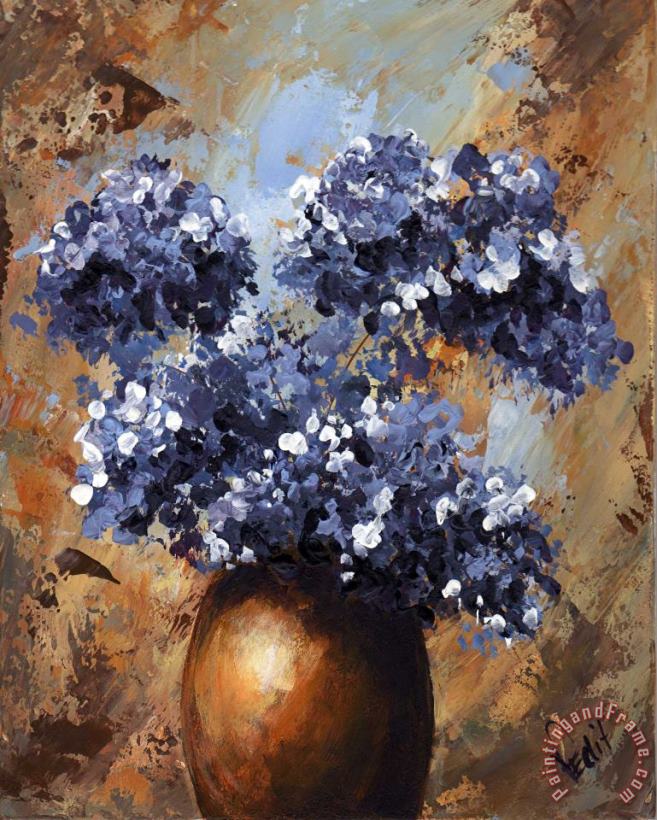 Edit Voros Blue Flowers 068 Art Painting