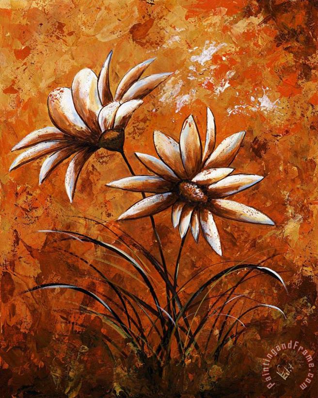 My flowers - Asters painting - Edit Voros My flowers - Asters Art Print