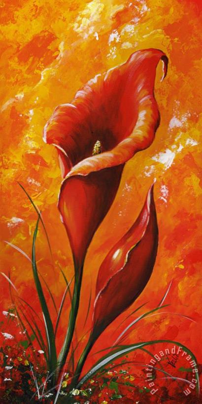 Edit Voros My flowers - Red kala Art Painting