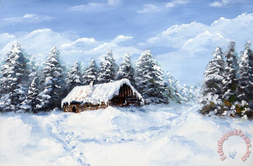 Edit Voros Pine Forest In Winter Art Painting