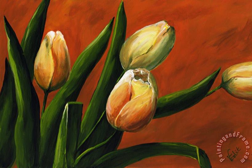 Tulips painting - Edit Voros Tulips Art Print