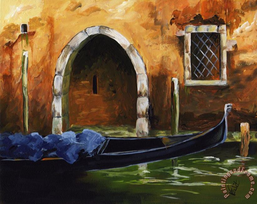 Venice 001 painting - Edit Voros Venice 001 Art Print