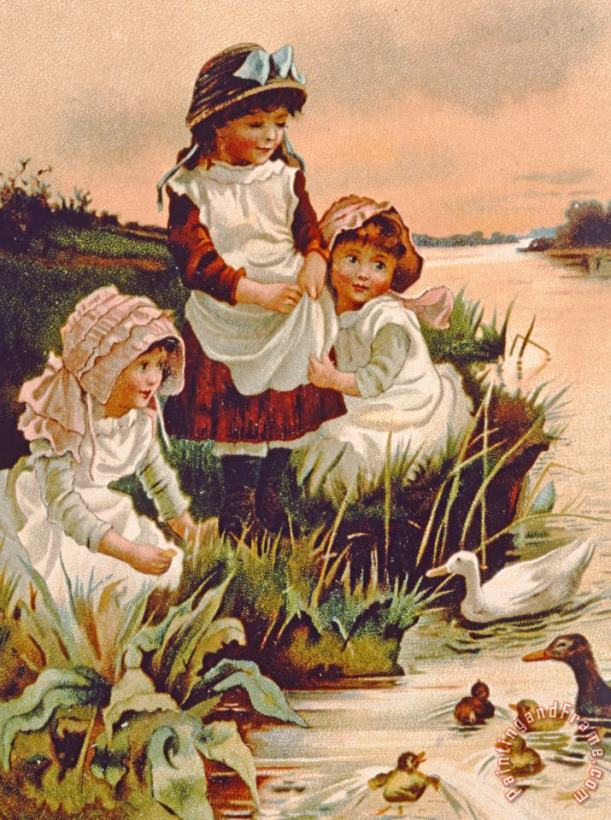 Edith S Berkeley Feeding Ducks Art Print
