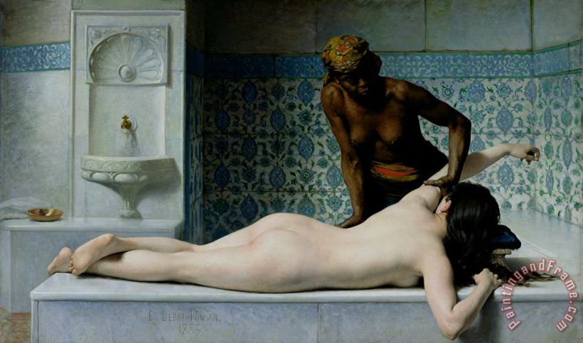The Massage painting - Edouard Debat Ponsan The Massage Art Print