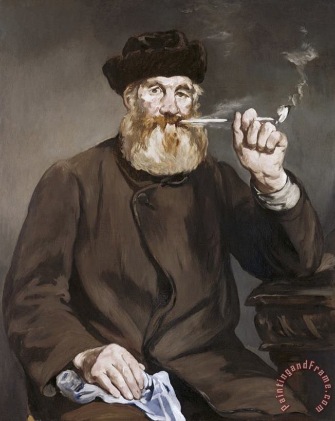 Edouard Manet Man Smoking a Pipe Art Painting