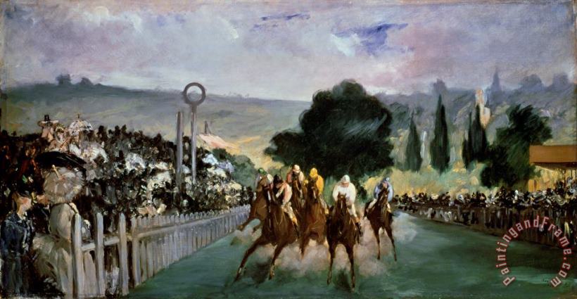 Races at Longchamp painting - Edouard Manet Races at Longchamp Art Print