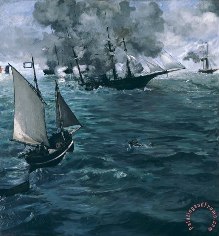 Edouard Manet The Battle Of The Uss Kearsarge And The Css Alabama Art Print