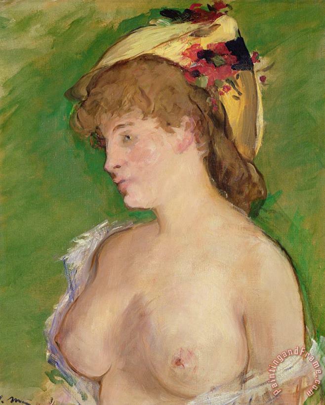 Edouard Manet The Blonde with Bare Breasts Art Print