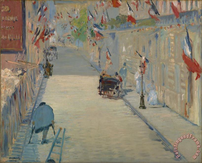 Edouard Manet The Rue Mosnier With Flags Art Print