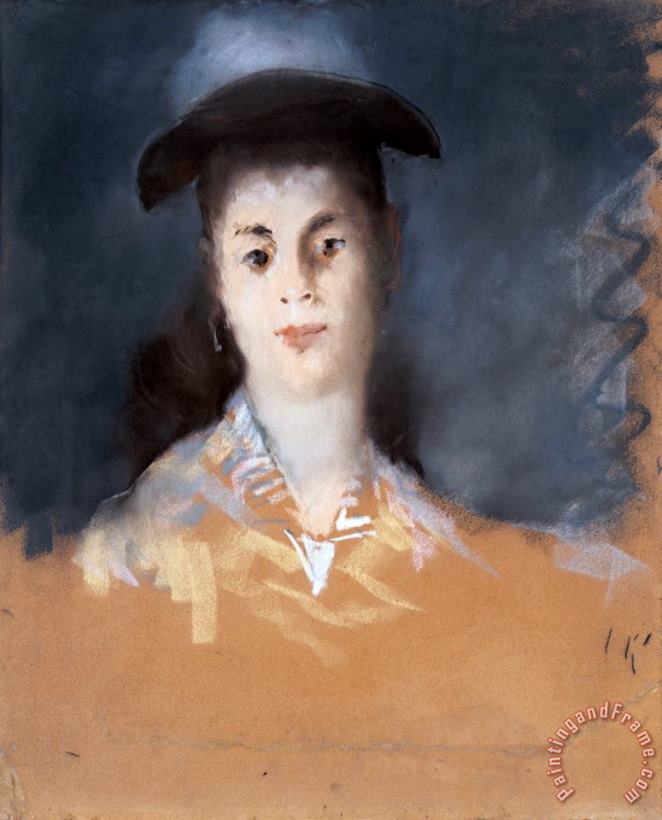 Edouard Manet Woman Wearing a Hat with Silk Gauze Art Print