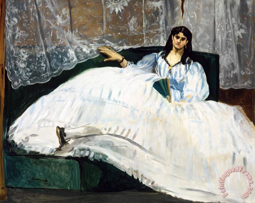 Woman with a Fan painting - Edouard Manet Woman with a Fan Art Print