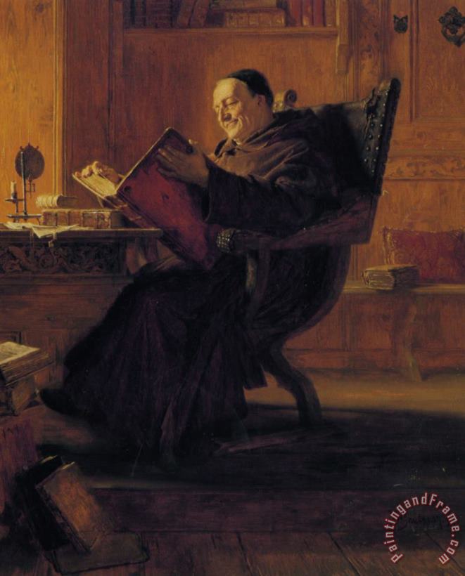 Eduard Grutzner A Monk in The Library Art Painting