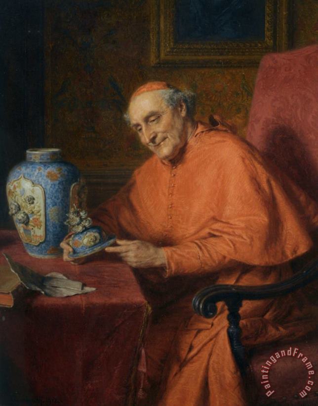 Kardinal Als Kunstliebhaber painting - Eduard Grutzner Kardinal Als Kunstliebhaber Art Print