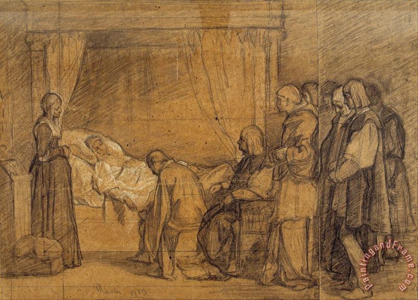 Study for The Will of Isabella The Catholic painting - Eduardo Rosales Study for The Will of Isabella The Catholic Art Print