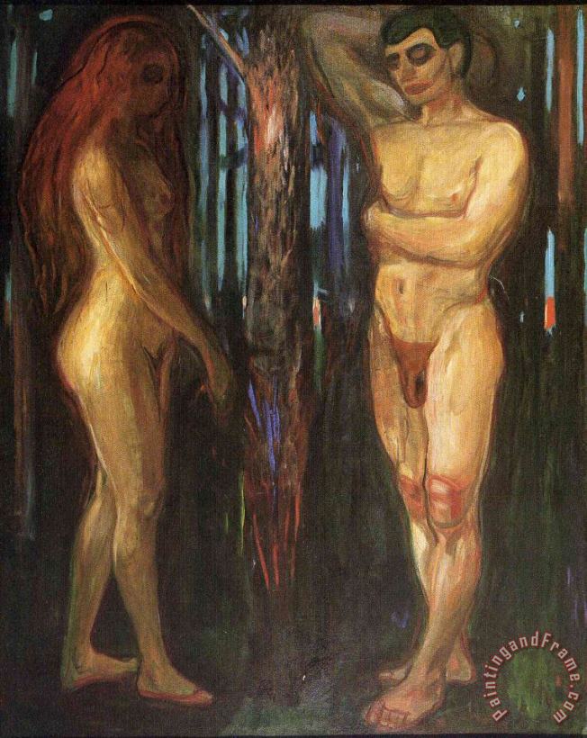 Edvard Munch Adam And Eve 1918 Art Painting