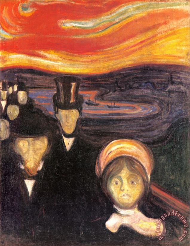 Edvard Munch Anxiety 1894 Art Painting