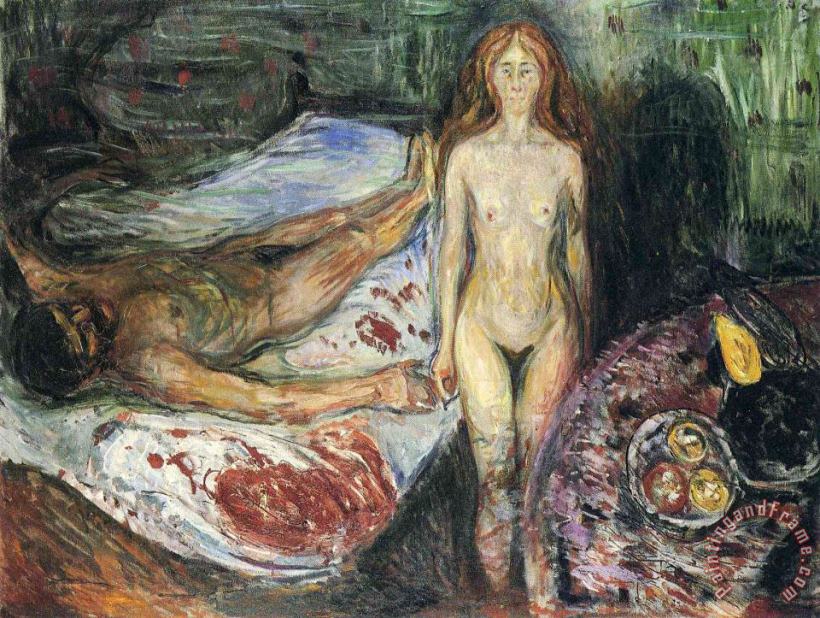 Edvard Munch Death of Marat I 1907 Art Painting