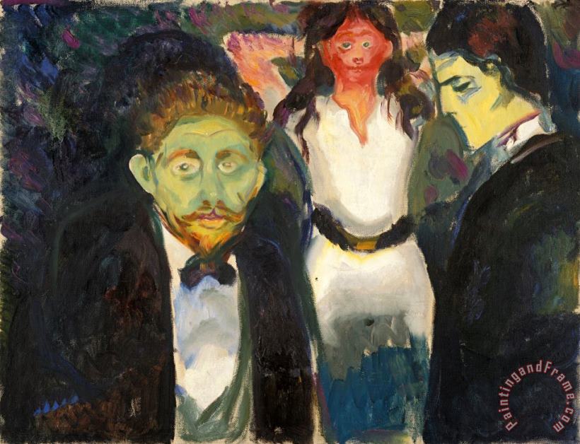 Jealousy painting - Edvard Munch Jealousy Art Print