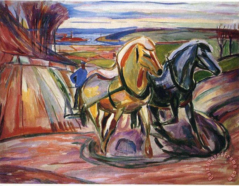 Edvard Munch Spring Plowing 1916 Art Painting