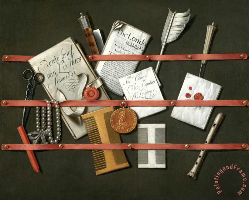 Edwaert Collier Still Life: a Letter Rack Art Painting