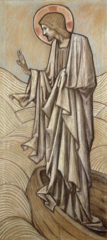 Christ Stilling The Waves painting - Edward Burne Jones Christ Stilling The Waves Art Print