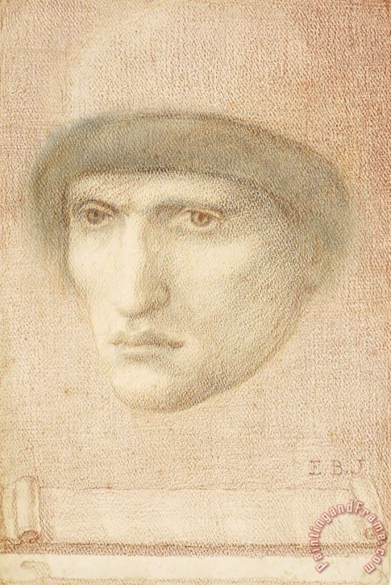 Male Portrait painting - Edward Burne Jones Male Portrait Art Print