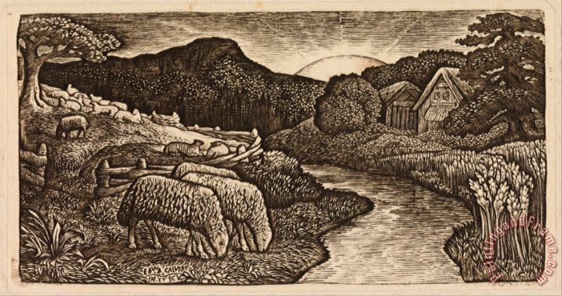 The Sheep of His Pasture painting - Edward Calvert The Sheep of His Pasture Art Print