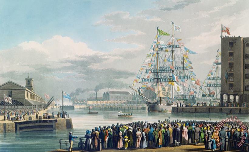 Edward Duncan The Opening of Saint Katharine Docks Art Painting