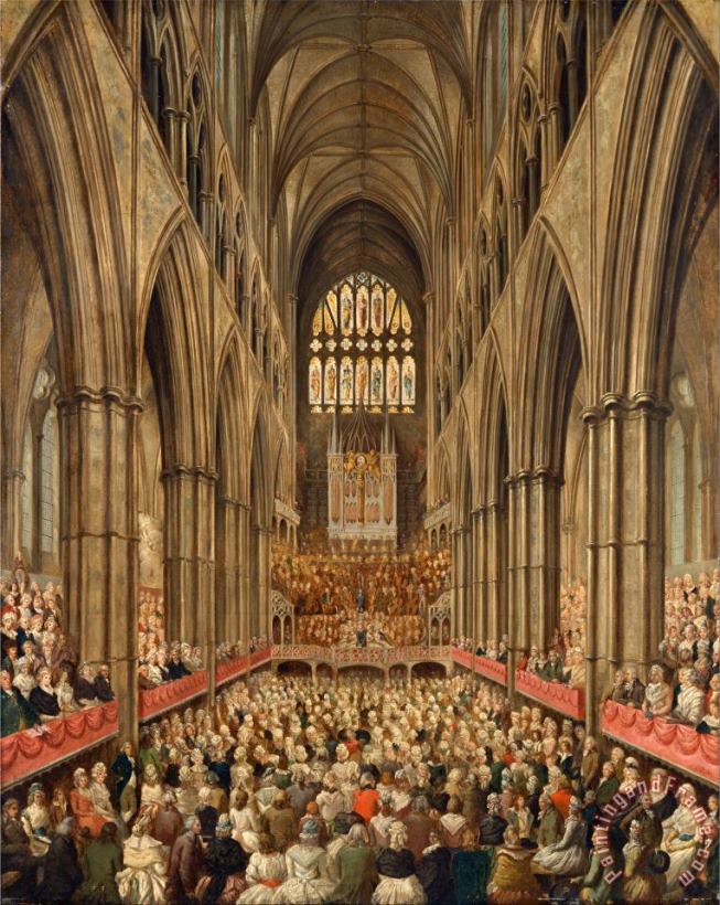 Edward Edwards Interior View of Westminster Abbey on The Commemoration of Handel, Taken From The Manager's Box Art Print