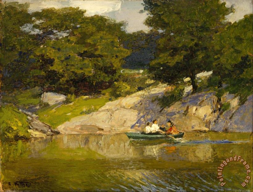 Edward Henry Potthast Boating in Central Park Art Painting