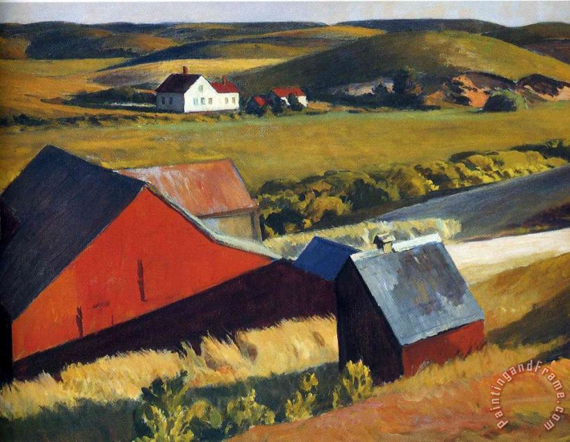 Cobbs Barns And Distant Houses painting - Edward Hopper Cobbs Barns And Distant Houses Art Print