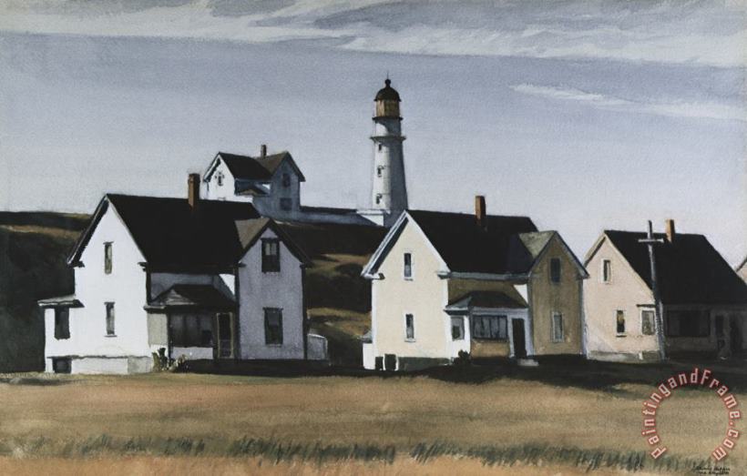 Lighthouse Hill Cape Elizabeth Maine painting - Edward Hopper Lighthouse Hill Cape Elizabeth Maine Art Print