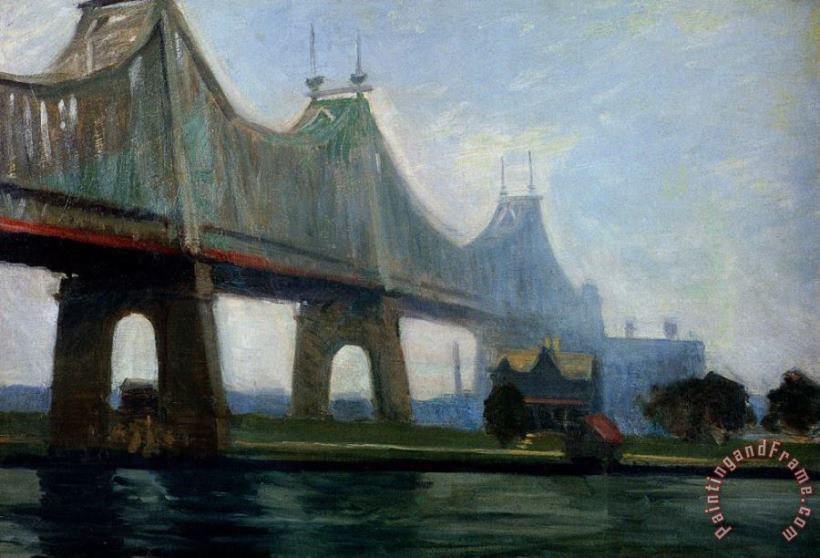 Queensborough Bridge painting - Edward Hopper Queensborough Bridge Art Print