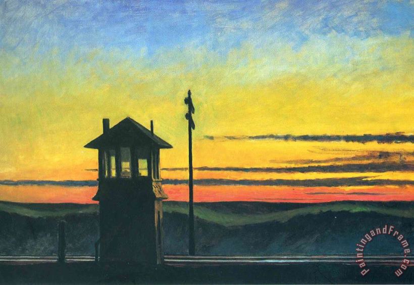 Edward Hopper Railroad Sunset Art Painting
