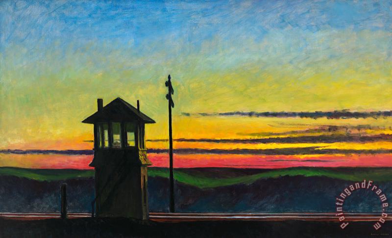 Edward Hopper Railroad Sunset Art Print