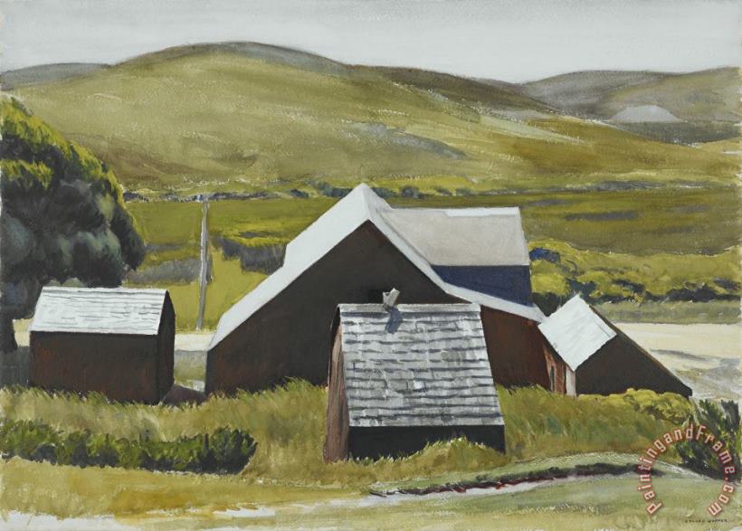 Roofs of The Cobb Barn painting - Edward Hopper Roofs of The Cobb Barn Art Print