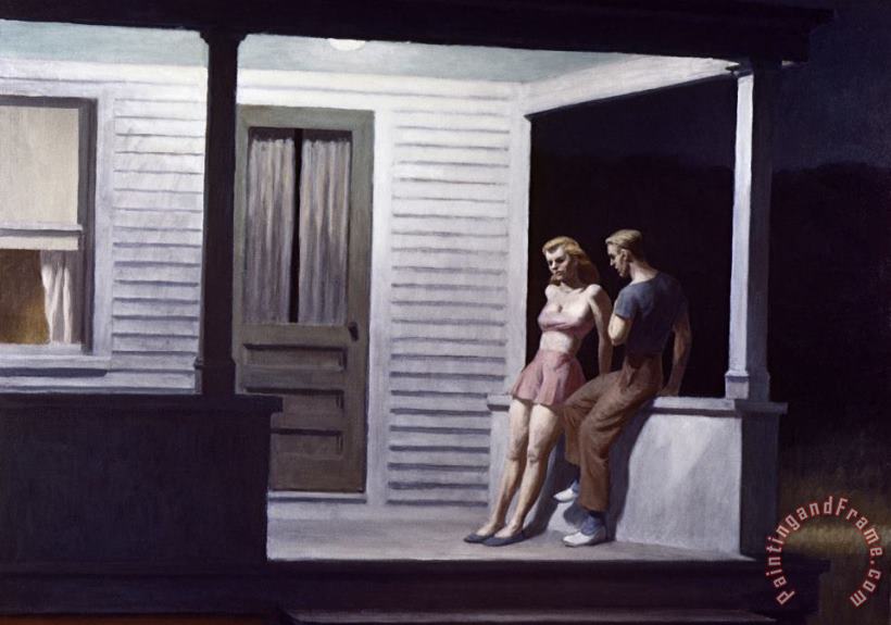 Summer Evening painting - Edward Hopper Summer Evening Art Print