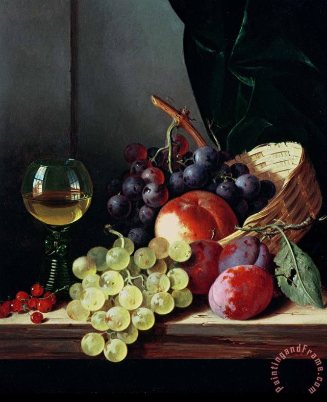 Grapes and plums painting - Edward Ladell Grapes and plums Art Print
