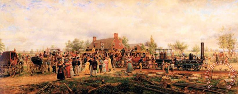 Edward Lamson Henry The First Railroad Train on The Mohawk And Hudson Road Art Print