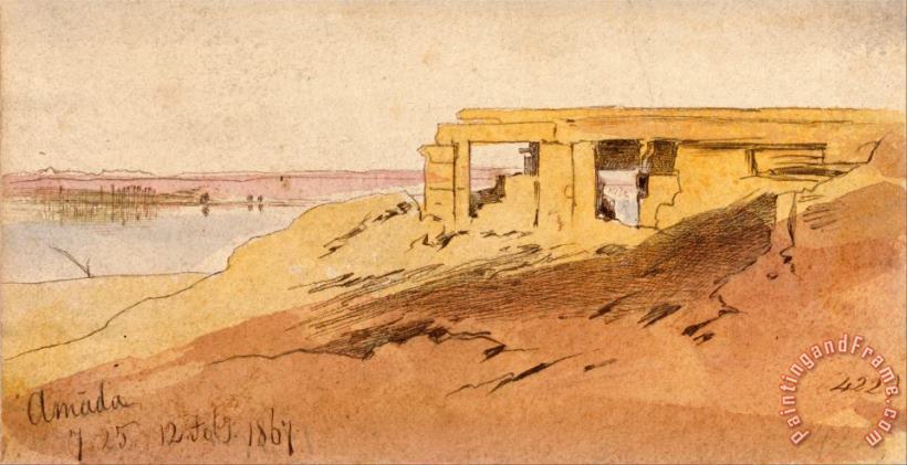 Amada, 7 25 Am, 12 February 1867 (422) painting - Edward Lear Amada, 7 25 Am, 12 February 1867 (422) Art Print