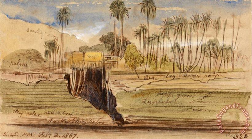 Edward Lear Between Ibreem And Wady Halfeh, 2 45 Pm, 2 February 1867 (328) Art Painting