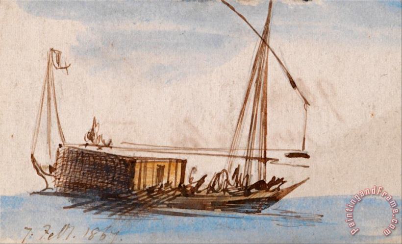 Edward Lear Boat on The Nile Art Print