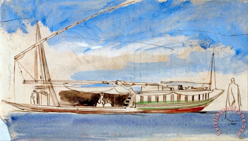 Boat on The Nile 6 painting - Edward Lear Boat on The Nile 6 Art Print