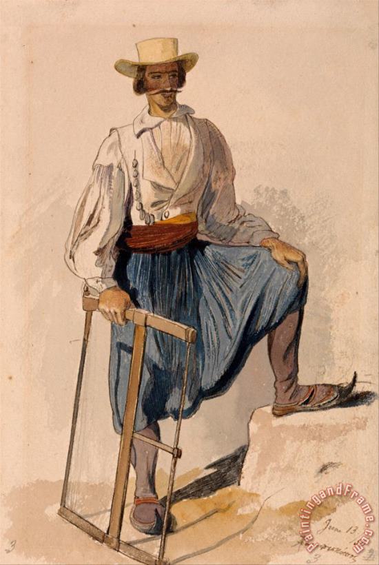 Edward Lear Greek Woodcutter, June 13 , 56 Art Painting