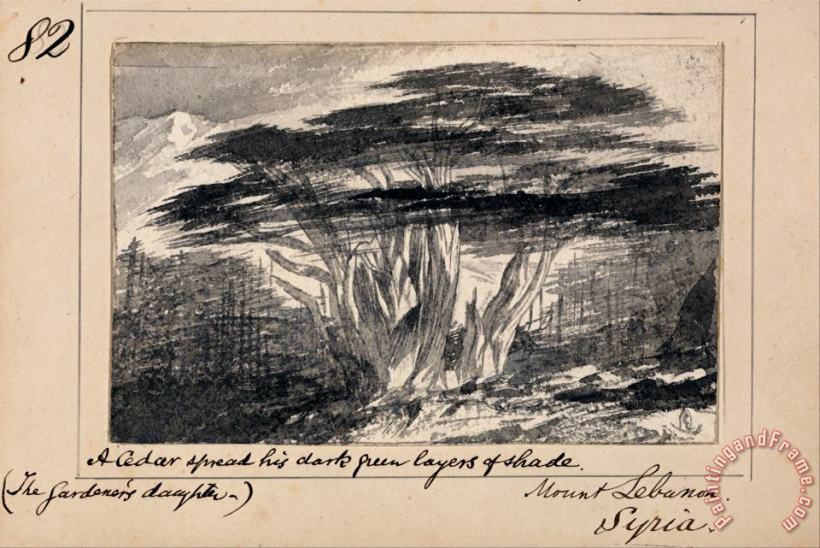 Edward Lear Illustration to Tennyson's The Gardener's Daughter Mount Lebanon, Syria Art Print