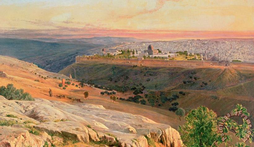 Edward Lear Jerusalem From The Mount Of Olives Art Print