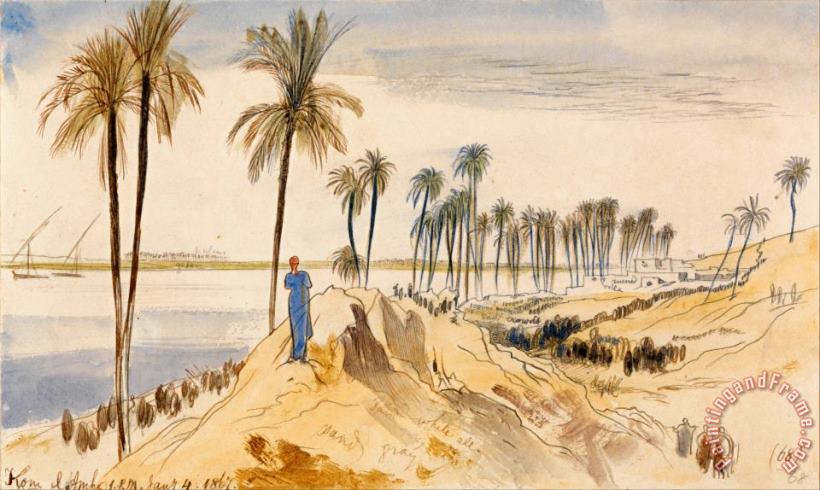 Kom El Amhr, 1 00 Pm, 4 January 1867 (68) painting - Edward Lear Kom El Amhr, 1 00 Pm, 4 January 1867 (68) Art Print