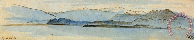 Edward Lear Lago Di Garda Art Painting