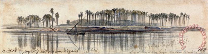 Near Negadeh, 12 30 Pm, 17 January 1867 (188) painting - Edward Lear Near Negadeh, 12 30 Pm, 17 January 1867 (188) Art Print
