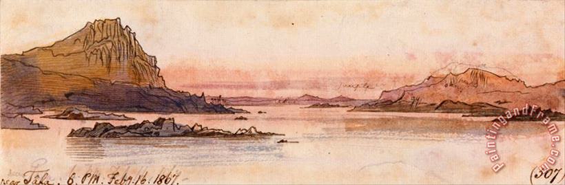 Near Tafa, 6 00 Pm, 16 February 1867 (507) painting - Edward Lear Near Tafa, 6 00 Pm, 16 February 1867 (507) Art Print